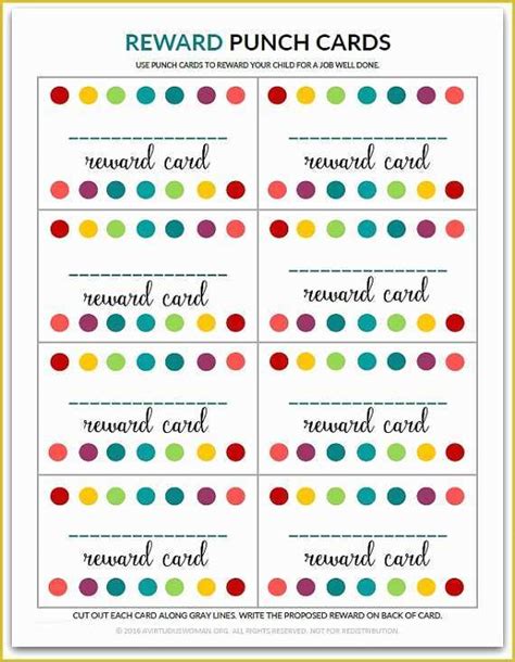 Printable Punch Card Template